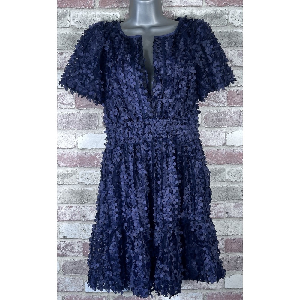 Anthropologie Navy Textured Mini Dress